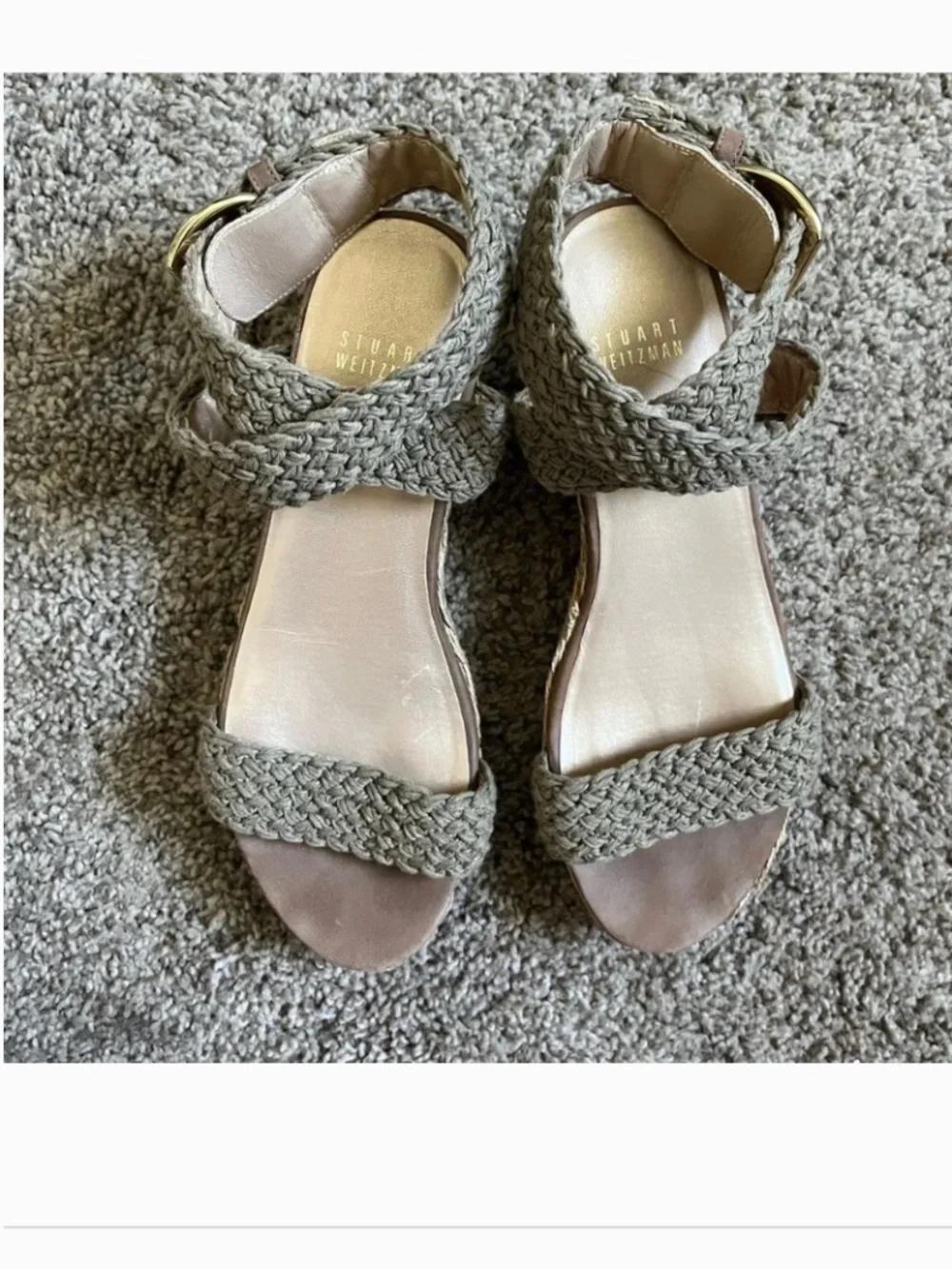 GREAT condition Stuart Weitzman Alex lo woven espadrille wedge